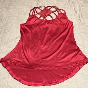 NWOT Red Lace Back Tank Top